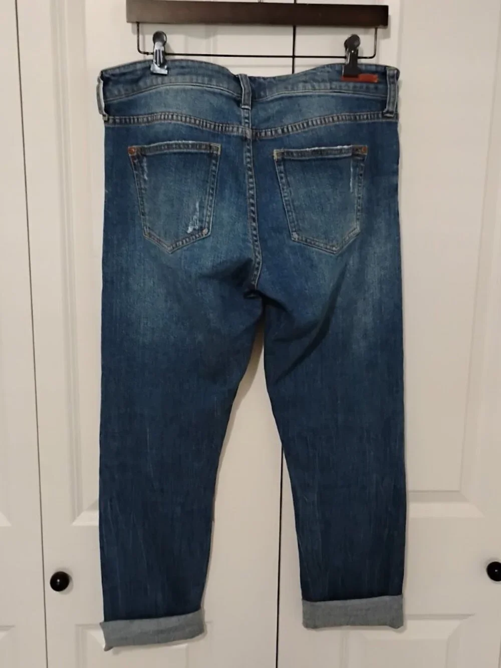 Pilcro by Anthropologie Women's Denim Blue Medium Wash Slim Boyfriend Jeans 28